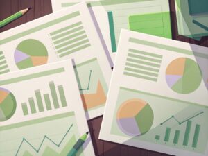 각종 차트가 놓여진 모습